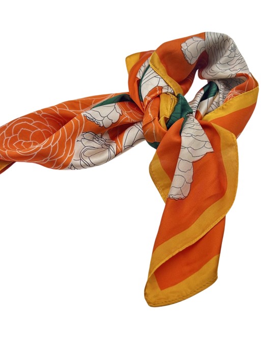 Orange Small Fragrance Silk Scarf Square Scarf